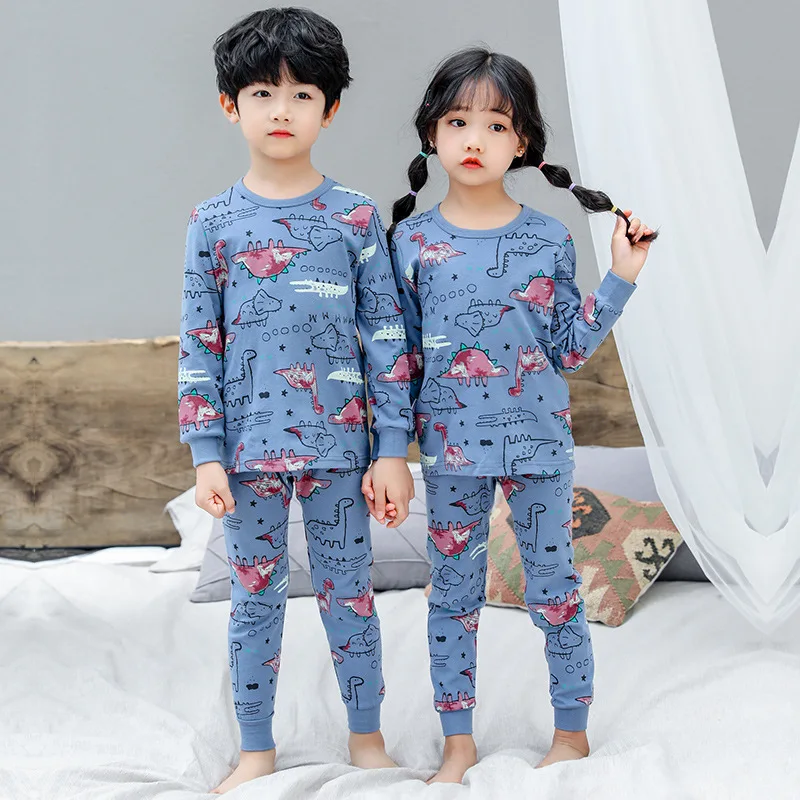 Пижамы с единорогом для девочек; хлопковая детская пижама с длинными рукавами; одежда для сна для мальчиков; комплекты одежды для детей; пижамы; детская одежда для сна; одежда для От 2 до 9 лет