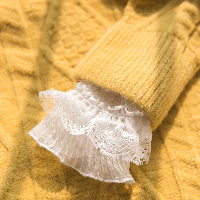 Женский Готический свитер в стиле ретро с оборками и расклешенными рукавами