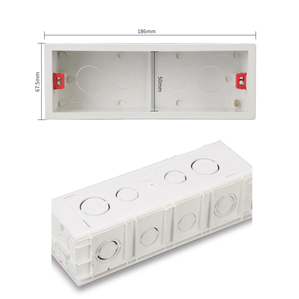 Монтажная коробка для настенного выключателя и розетки 186*86 мм 144*86 107*86