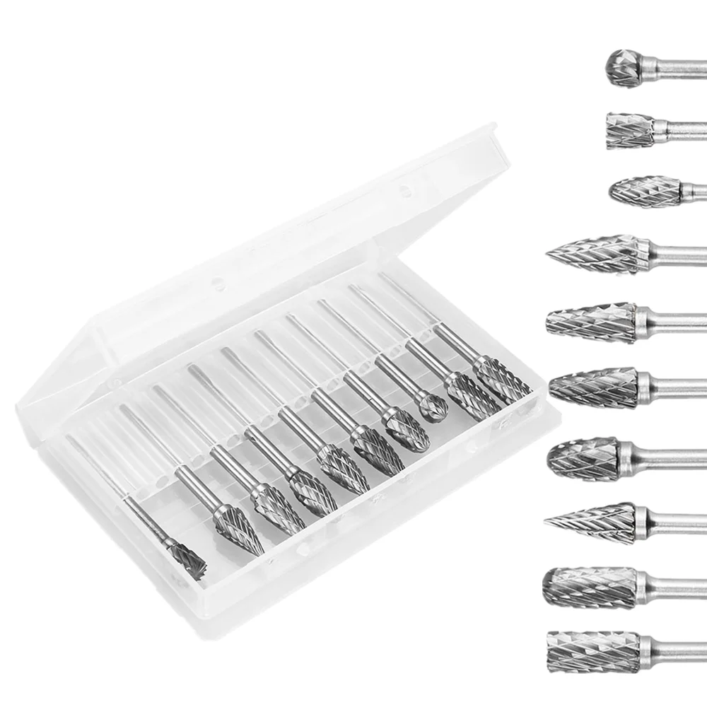 10 шт./лот 3x6 мм карбидная Вольфрамовая сталь резак для заусенцев вращающийся