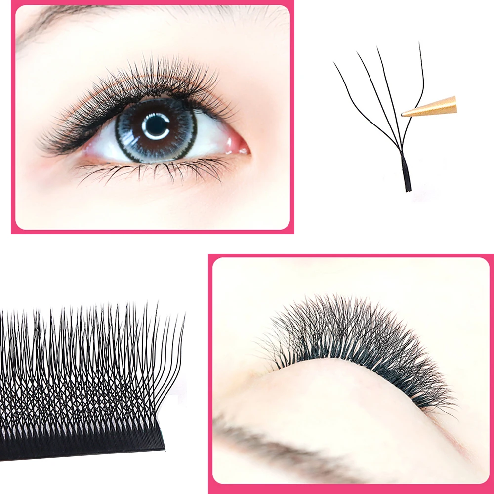 Ресницы для наращивания Cilios W 4D W-образные автоматические цветущие с C/D изгиб