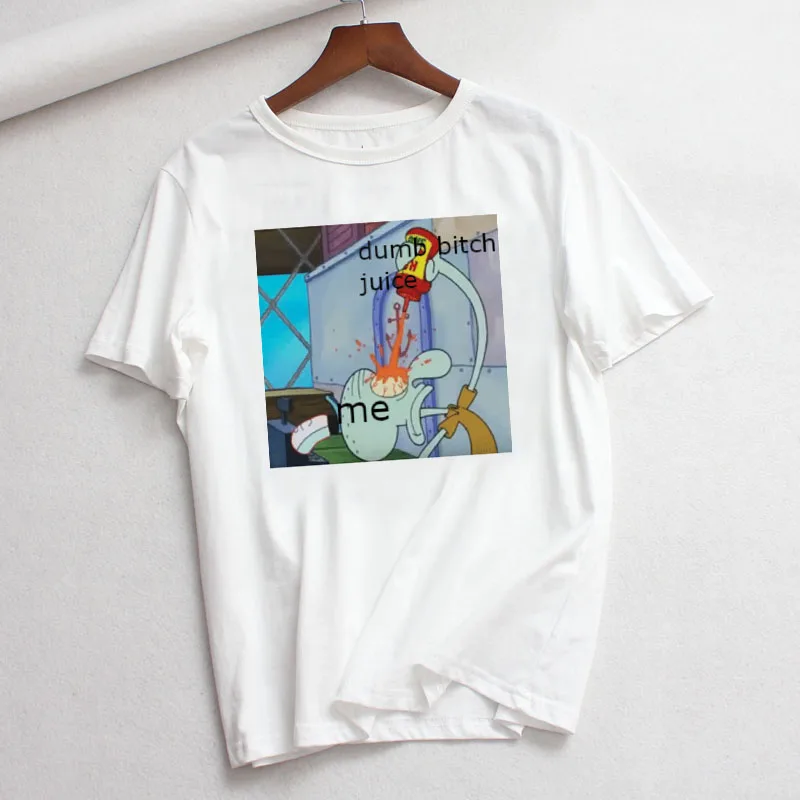 

Stupid B**ch Juice Unisex Meme Funny Summer Women's Short Sleeve Casual Large Size Loose Fashion Cartoon Fun T-Shirt Print Tees