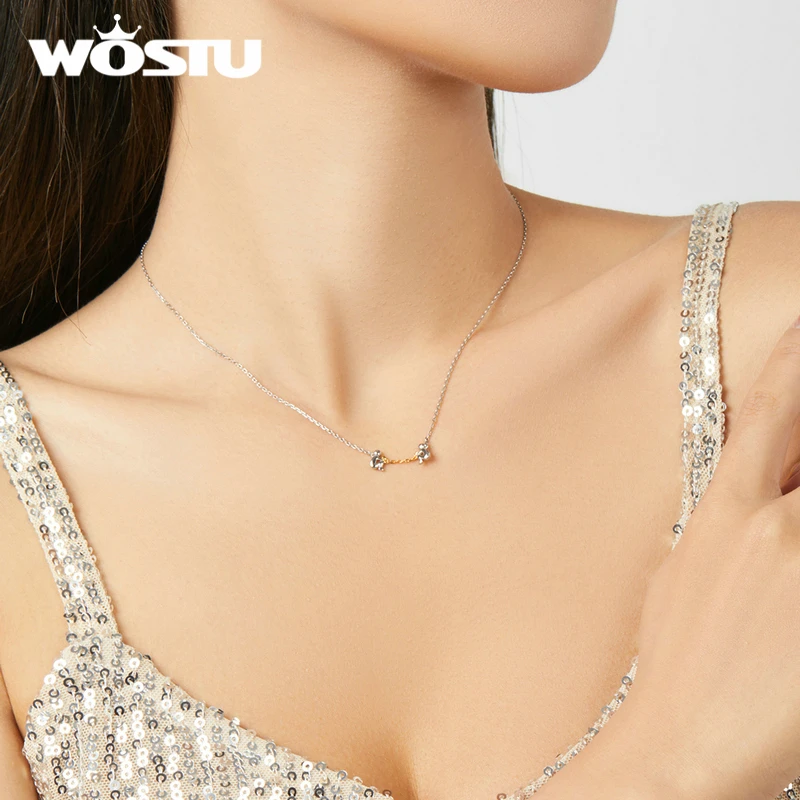 WOSTU подлинное серебро 925 пробы влюбленное ожерелье для мальчиков и девочек