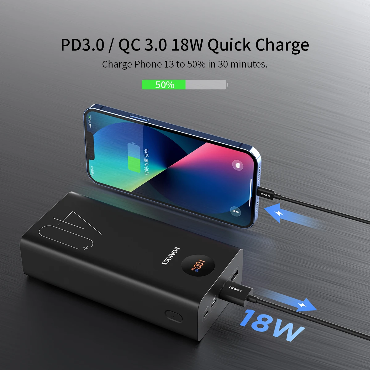 romoss zeus 40000mah power bank 18w pd qc 3 0 two way fast charging powerbank type c external battery charger for iphone xiaomi free global shipping