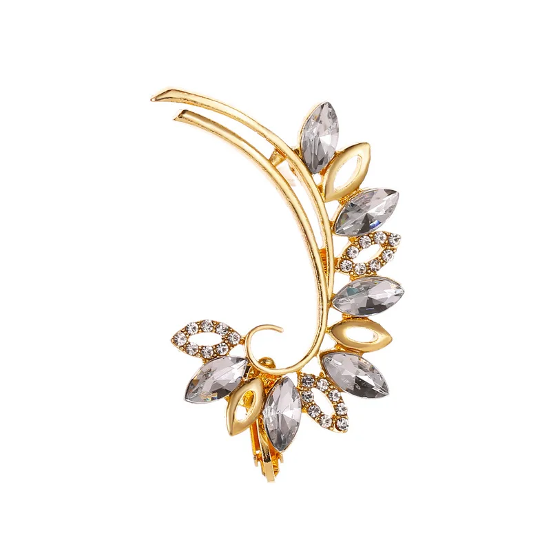 

Temperament Luxury Fashion Full Diamond Butterfly Flower Single Crystal Ear Clip Ladies Jewelry Gift