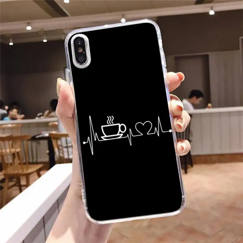 

Coffee Wine Cup cartoon best friend Phone Case Transparent soft For iphone 5 5s 5c se 6 6s 7 8 11 12 plus mini x xs xr pro max