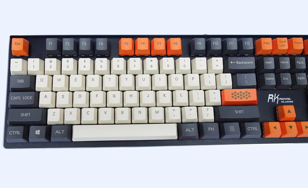 Толстые колпачки для ключей PBT от OEM 112 клавиш в стиле ретро оранжевые лазерные