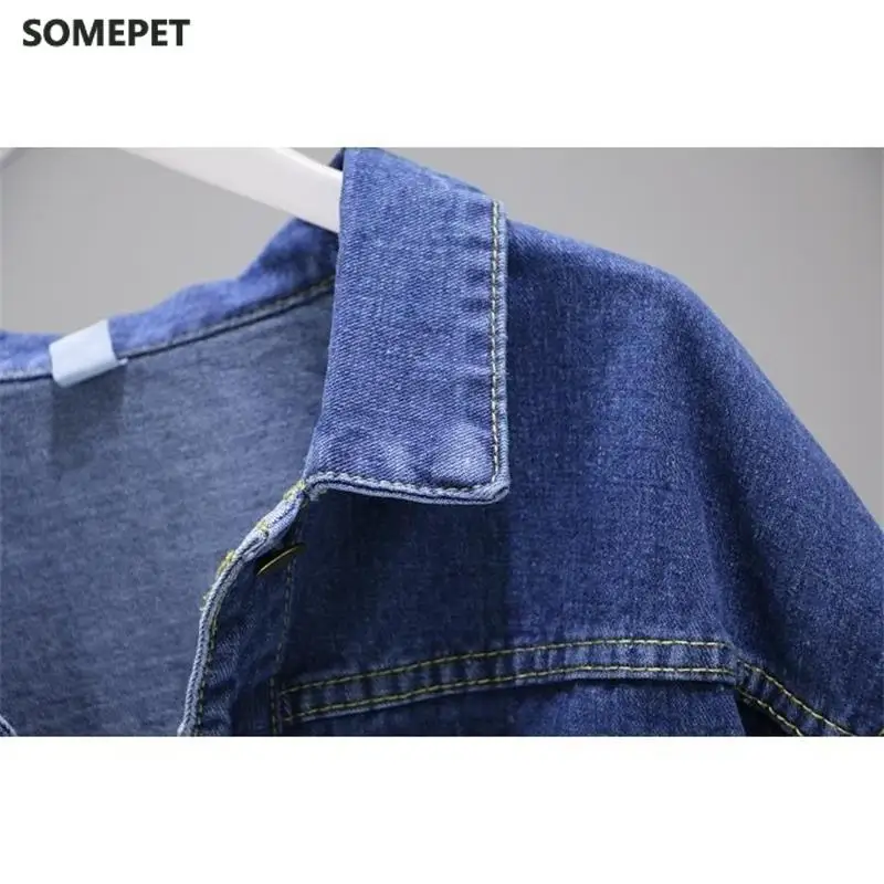 

Vintage Jacket for Women Spring Autumn Denim Jackets Female Blue Jeans Coat Turn-down Collar short Outwear Bomber Jacket