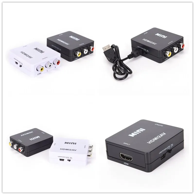 1PC HDMI to RCA AV/CVBS Adapter HD 1080P Mini HDMI2AV Video Converter with USB Power Cable Whoelsale | Электроника