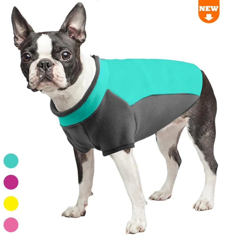 

Pet Winter Clothes Dog Hoodie Thick Polar Fleece Elastic Warm Coat Vest Jacket Puppy Clothing French Bulldog Pullover Two-legged