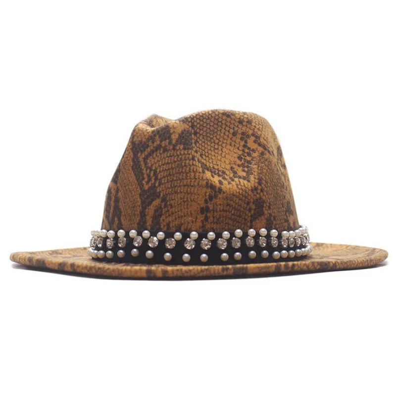 Шляпа фетровая для мужчин и женщин винтажная Панама с Жемчужной Лентой широкими
