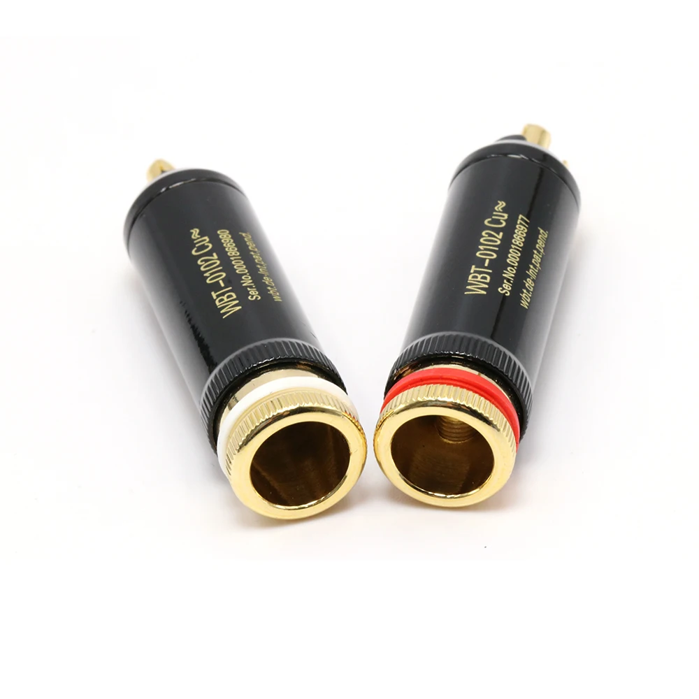 4pcs Hifi Gold Plated RCA Plug WBT-0102Cu 99.998% Copper 24K Platd Single Connector | Электроника