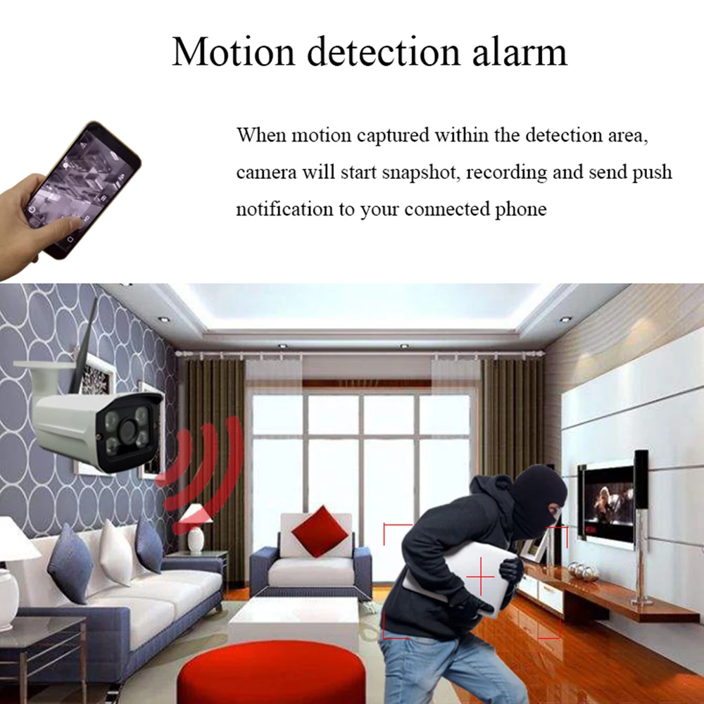 Аудио WiFi HD 1080P 2MP Беспроводная ip камера H.265 Onvif P2P Водонепроницаемая ночного