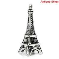 doreenbeads 20pcs 27x10mm goth charms pendants paris eiffel tower silver color charms pendants for diy jewelry making findings