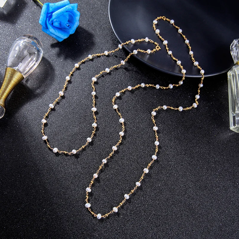

BALANBIU Irregular Baroque Natural Pearl Pendant Necklaces For Women luxurious Gold Color Brass Chains 2021 Fashion Jewelry