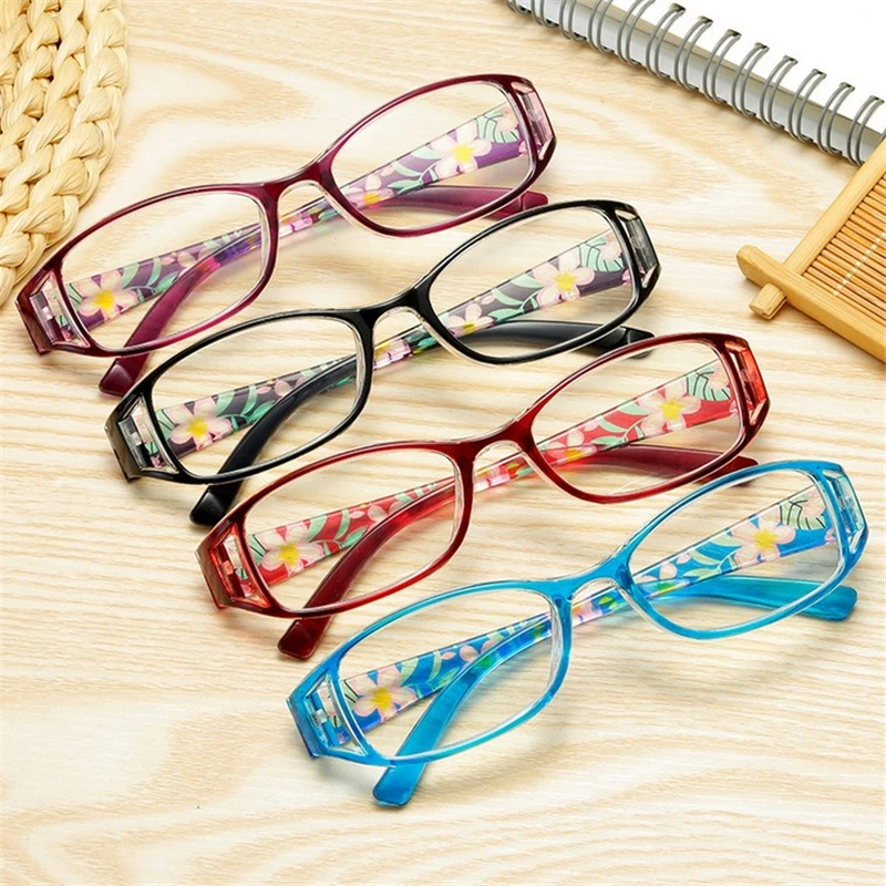 Очки для чтения с принтом для женщин, очки для дальнозоркости с защитой от синего света, увеличительные женские очки по рецепту, от + 1,0 до + 1,5