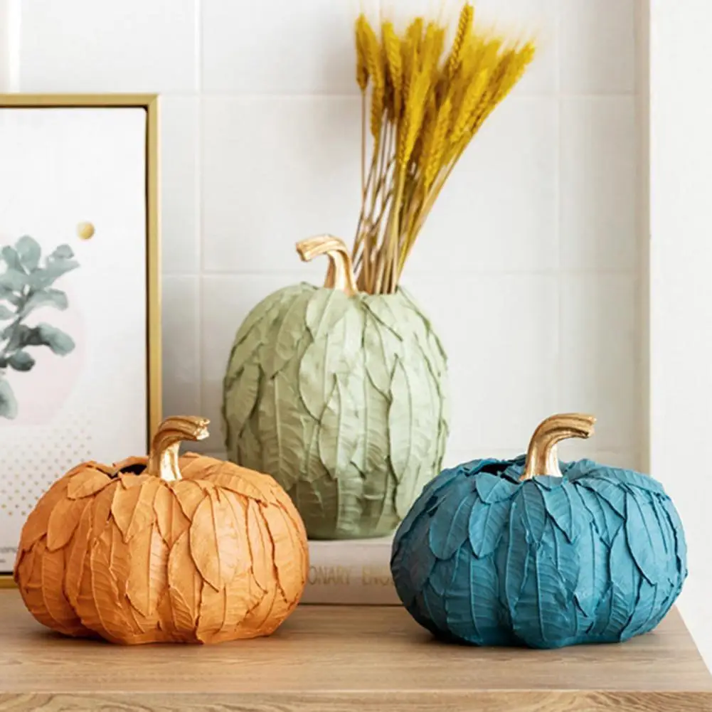 

Cachepot for flowers Creative Pumpkin Shape Vase Decor Halloween Style Beautiful Resin Vase Model for Halloween Style