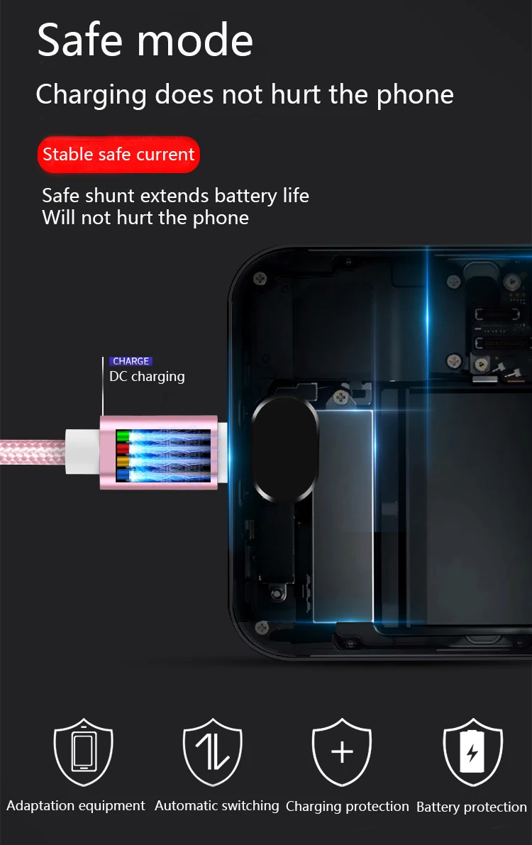 Кабель Micro USB Oincase de datos de carga rapida нейлоновая оплетка 1 м 2 м 3 м USB кабель для iPhone 11 7 6 S Plus X XR MRX