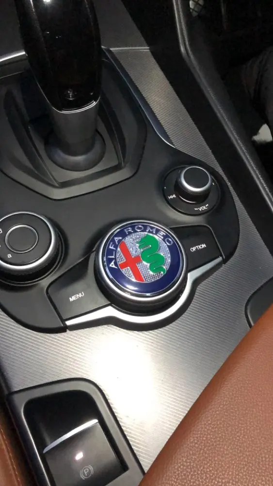

1pcs Car Interior Gear Multimedia Knob Decoration Ring Cover sticker For Alfa Romeo Giulia Stelvio 2017 Car styling accessory