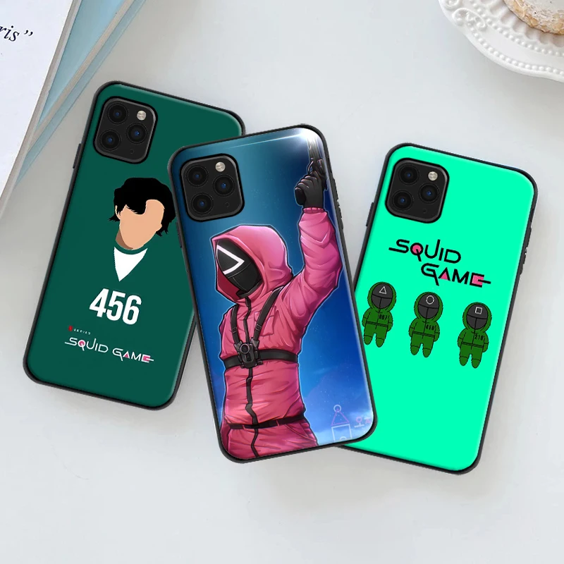 

Squid Game Korea Phone Case For iPhone 11 12 13 XR XS X Pro MAX 7 8 6 6S Plus SE 2020 Funda Cases Soft TPU Carcasa Back Cover