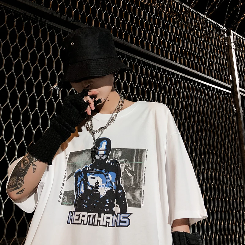 Футболка в стиле Харадзюку для мужчин и женщин модная уличная рубашка с принтом