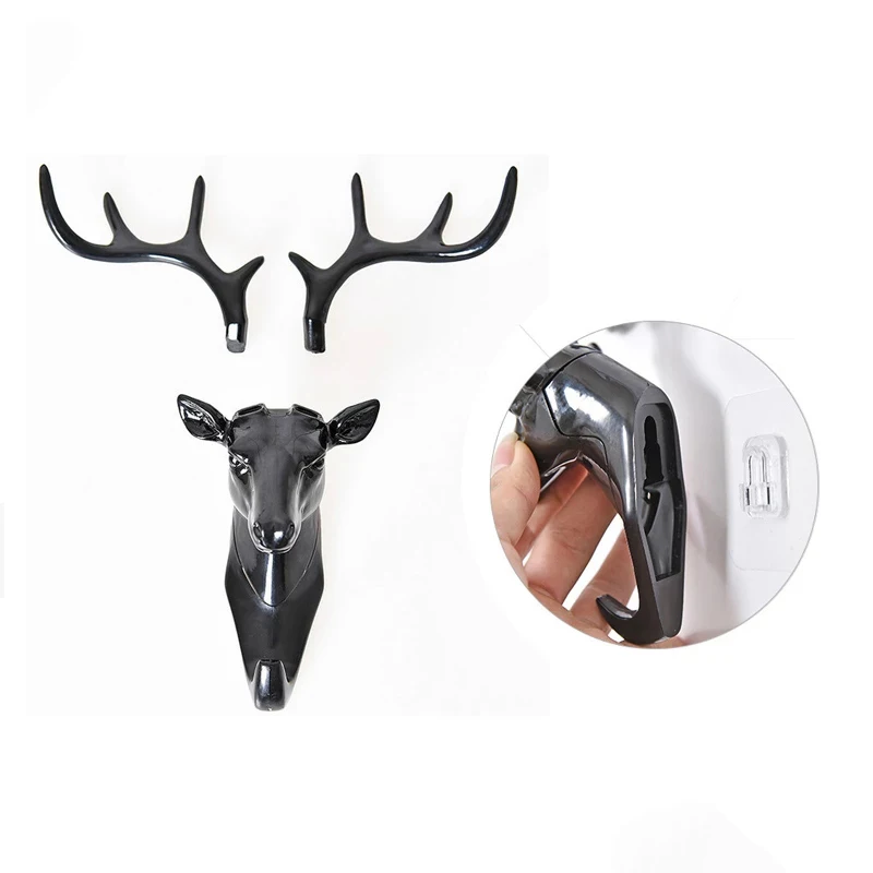 

Kitchen Bedroom Wall Hook Holder Antlers American Double Hook Strong Load Bearing Without Perforation Household Accessories