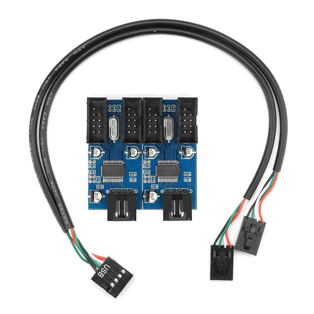 

Desktop HUB Connector Adapter PC Accessories USB 9 Pin Header Extension Splitter Cable HUB Connector Adapter Port