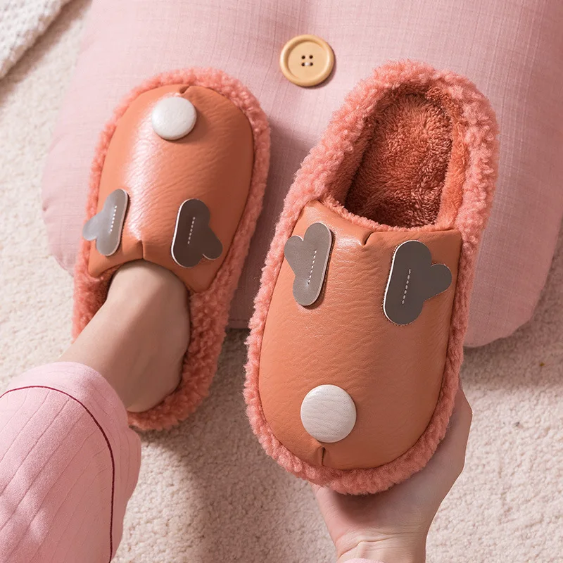 

Winter Indoor Slippers Women Plush Warm Cotton Shoes Cute Furry Home Slippers Children Women Non-slip Bedroom Couple Shoes Men