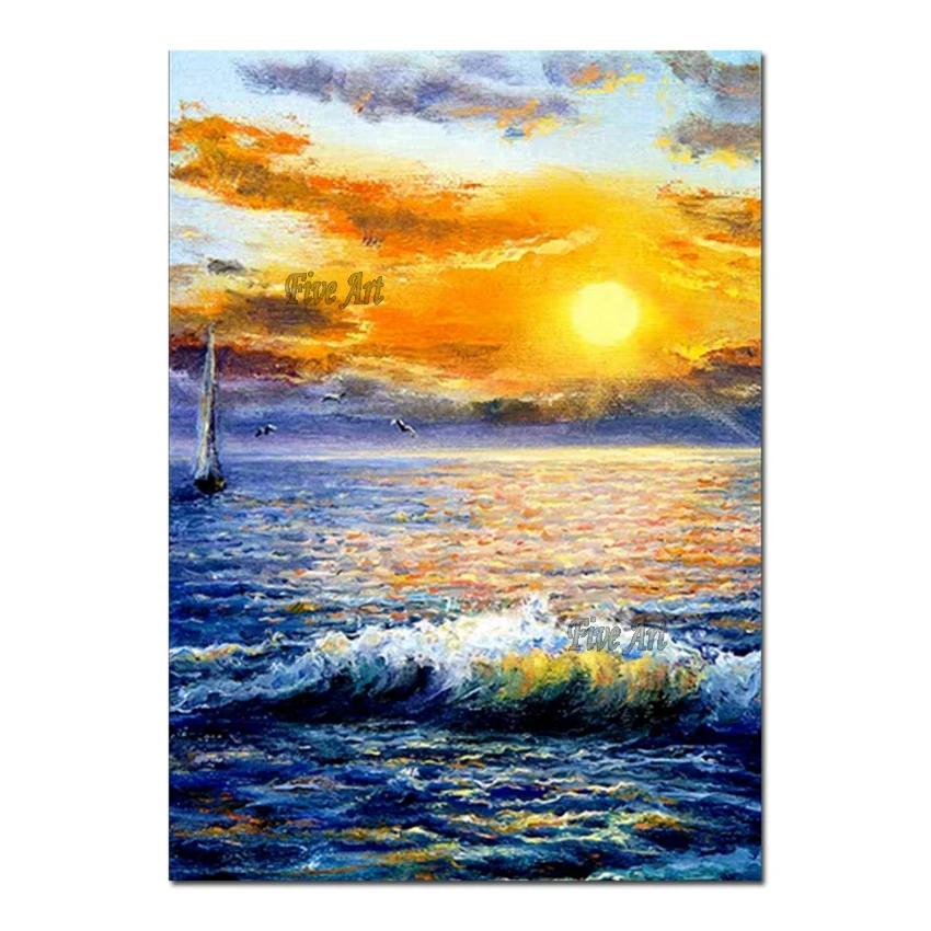 

Beautiful Seascape Art Oil Painting Hand-painted Canvas Picture Wall Art Unframed Wall Decoration Canvas Paintings Artwork