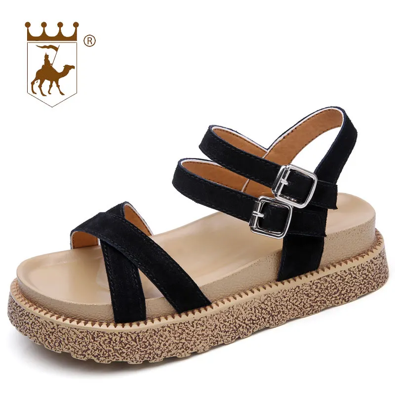 BACKCAMEL2018 Новая летняя обувь женские босоножки кожаные сандалии с открытым носком