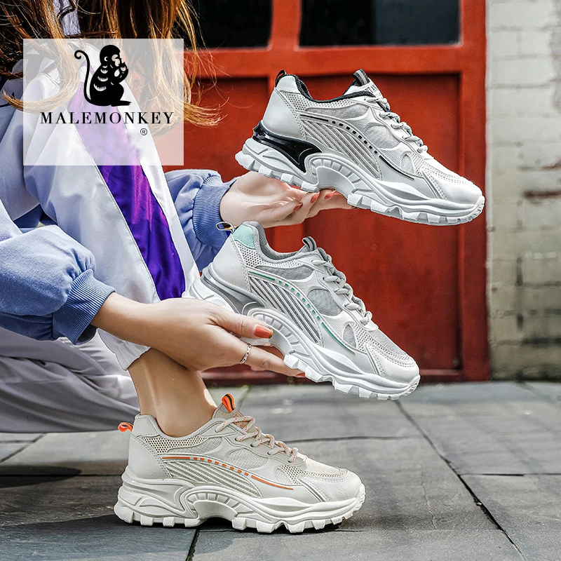 

2021 women running shoes breathable lightweight comfortable white outdoor lace-up sports shoes casual non-slip lady Sneakers