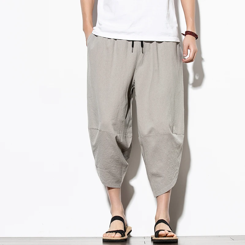 

Summer cotton pants men's casual Hip Hop Pants cross lantern pants leg pants jogging pants street style
