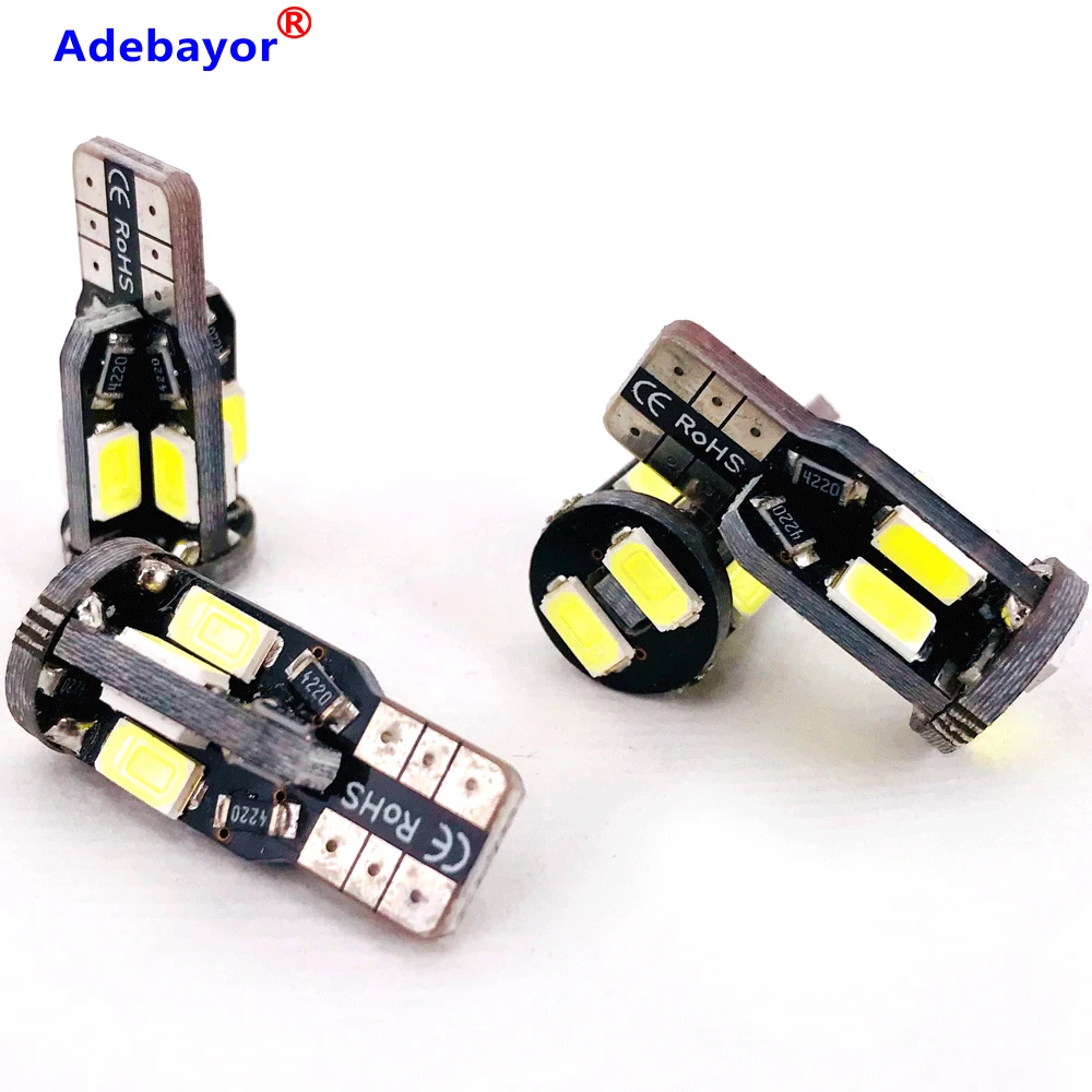 100 шт. T10 led W5W T10 6smd canbus 5630 led Canbus без ошибок авто светодиодные лампы индикатора светильник стояночные огни белый 12V