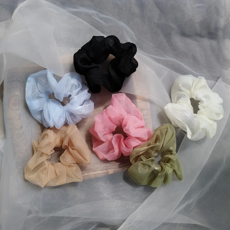

Korea Fashion Chic Solid Color Satin Elastic Chiffon Bow Hair Hairpins Women Headbands Hair Accessories Bridal Hair jewelry