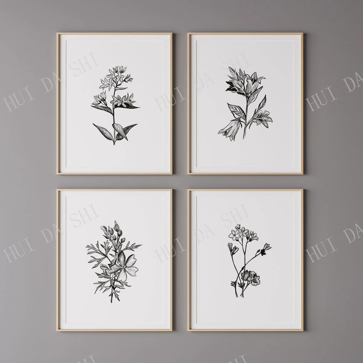 

Set of 4 Wildflower Sketch Prints, Farmhouse wall decor, Rustic Print, Farmhouse Prints, Farmhouse Wall Art, Large Wall Art