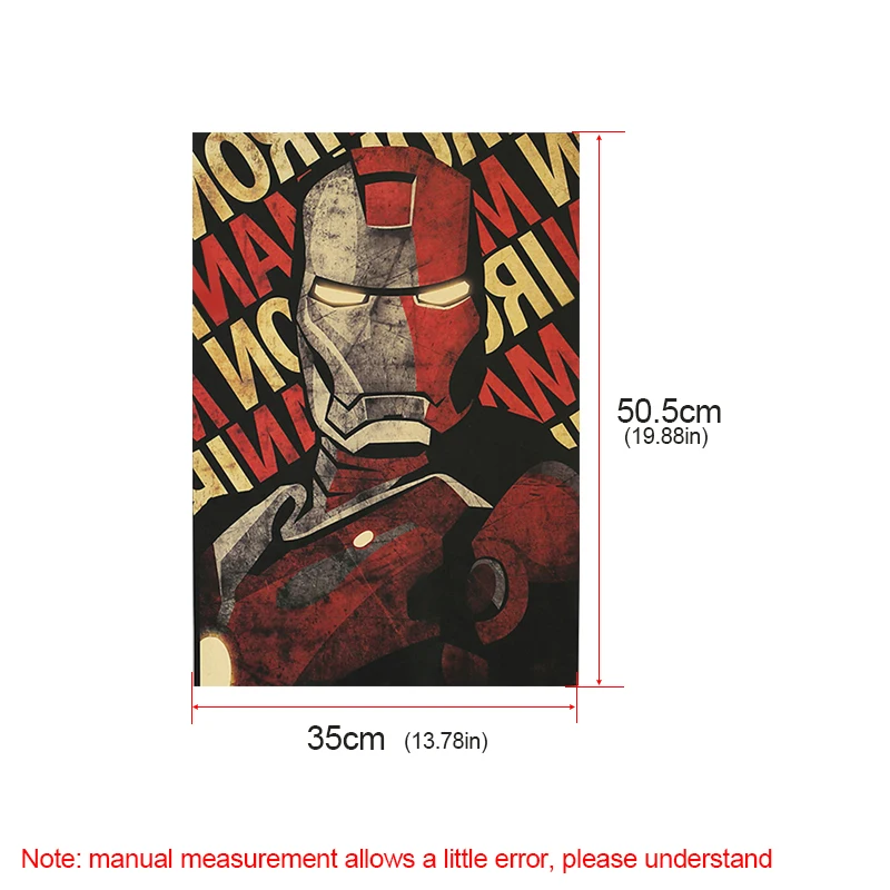 1 шт. кино Железный человек Ретро плакат на крафт бумаге домашнее барное кафе