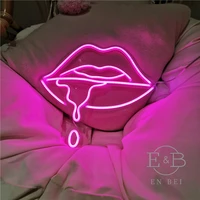 dripping lips neon signs 12v led light for home room wall decoration bedroom decor ins party