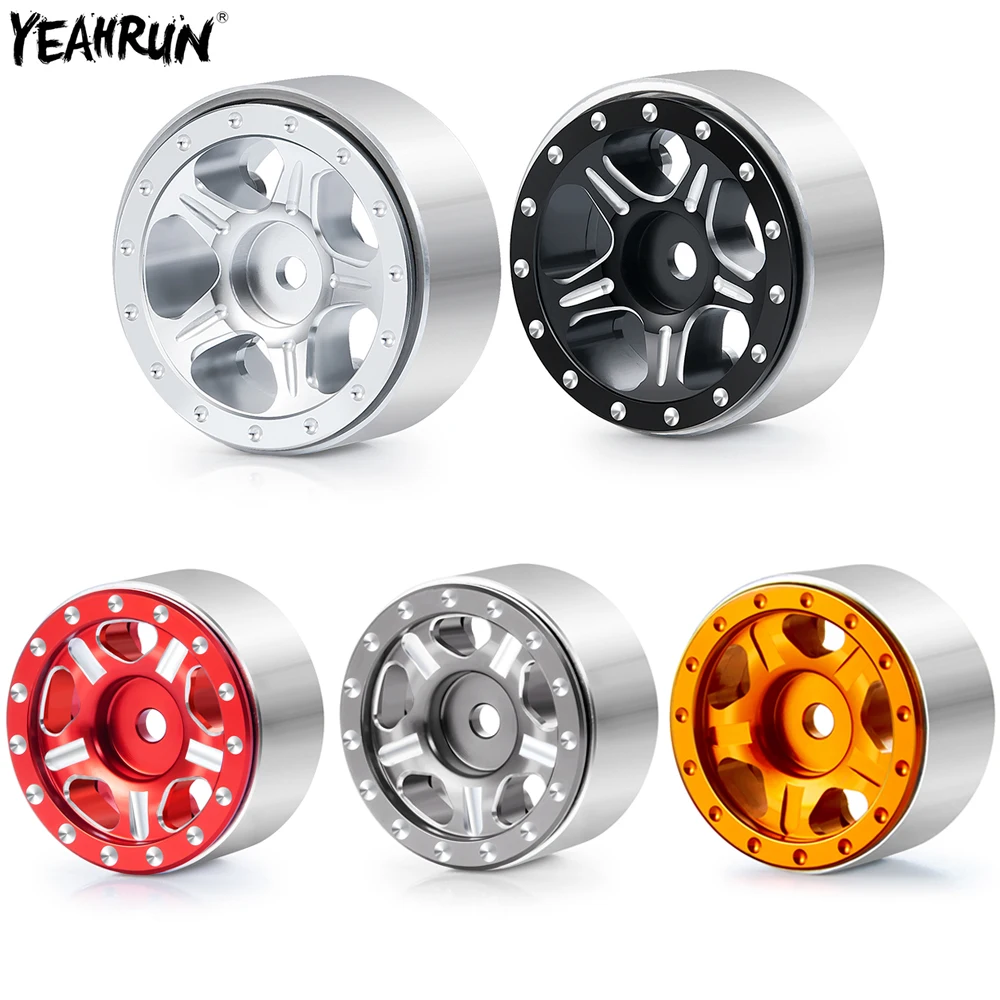 

YEAHRUN 4 шт., алюминиевая ширина 14,5 мм, Beadlock, ступица обода колеса для 1/24 Axial SCX24 90081 AXI00001 AXI00002, детали для радиоуправляемых гусеничных машин