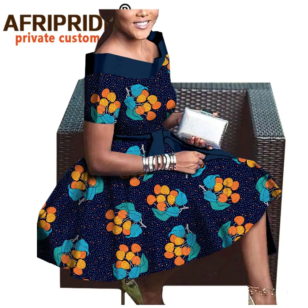 Осеннее платье для африканских женщин AFRIPRIDE индивидуальное плиссированное до