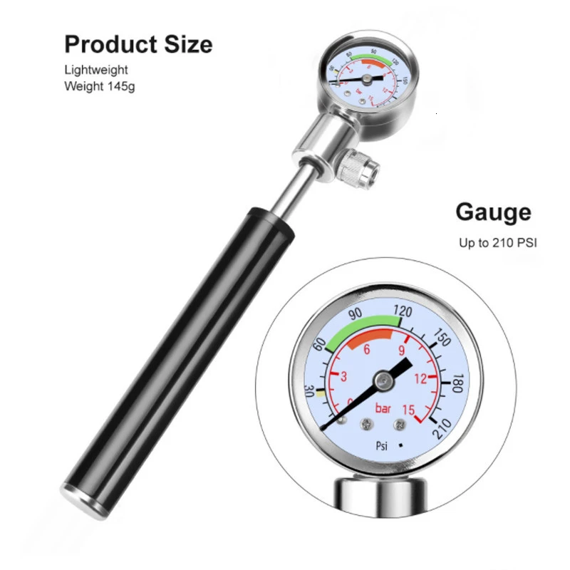 Портативный мини велосипедный насос шланг 210PSI Горная дорога велосипед шин с