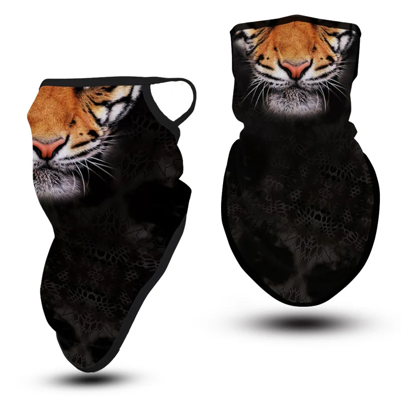 Маска для лица косплея животных Забавный медведь Лев тигр шейный шарф маски