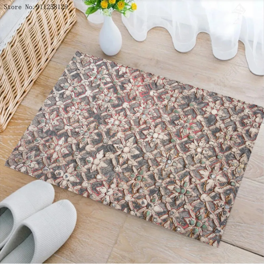 

Yarn Flower Doormat Entrance Doormat Beautiful Flowers Doormat 3D Print For Bedroom Carpet For Living Room Floor Rug Decoration
