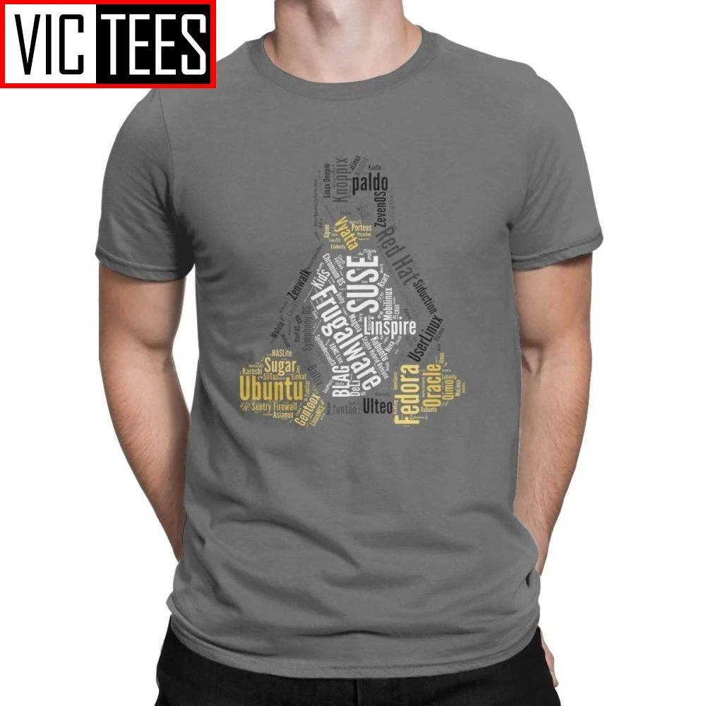 Новинка Tux Linux дистрибьюция дистрибьюции Ubuntu мужские футболки Harajuku хлопковая