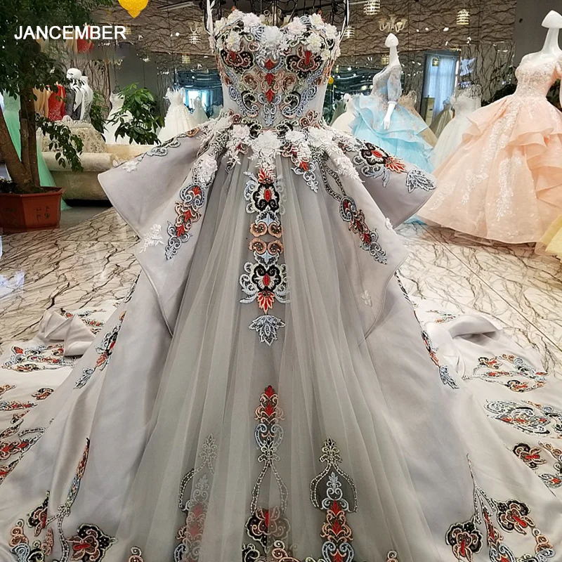 LS50022 красивый роскошный шнурок вверх по спагетти ремень 3D цветы вечернее платье