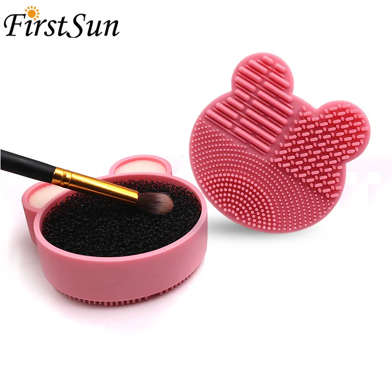 Милая Кисть для макияжа косметические кисти щетка мытья чистящий инструмент