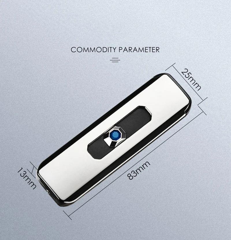 Двусторонний USB светильник для зарядки с кнопкой push-up электронный ветрозащитный