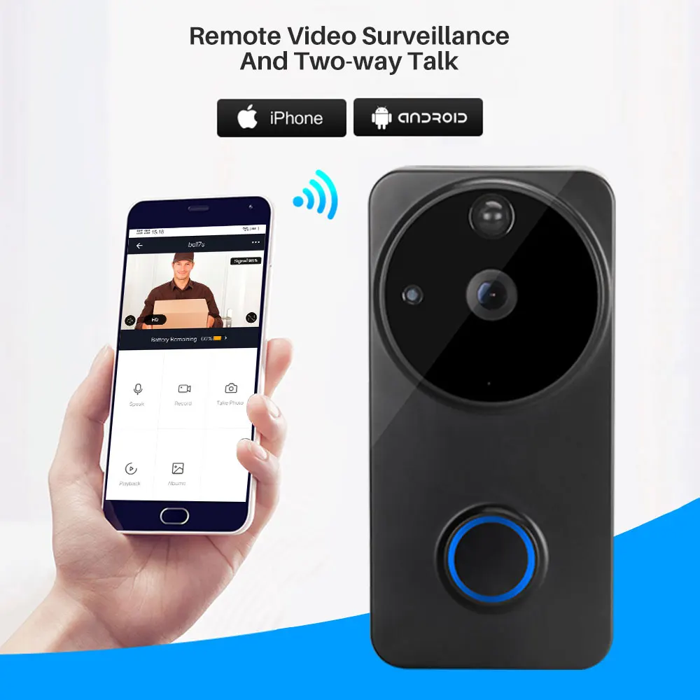 Дверной Видеозвонок Tuya 1080P Wi Fi водостойкий IP54|Дверной звонок| |