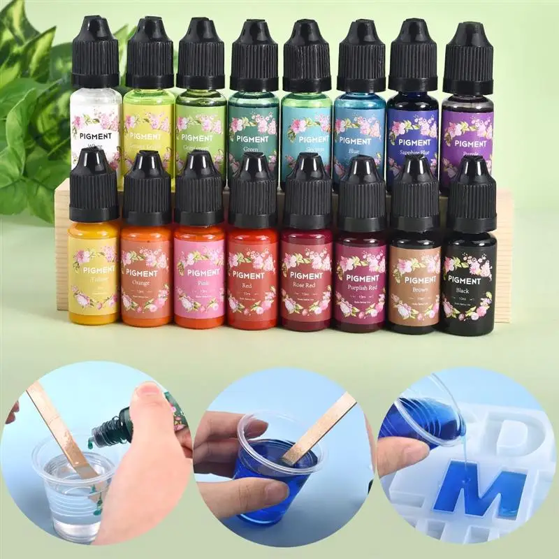 

16Bottles DIY Resin Pigment UV Resin Glue Coloring Epoxy Pigment Resin Oily Liquid Pigment Colorant For Crystal Jewelry Making