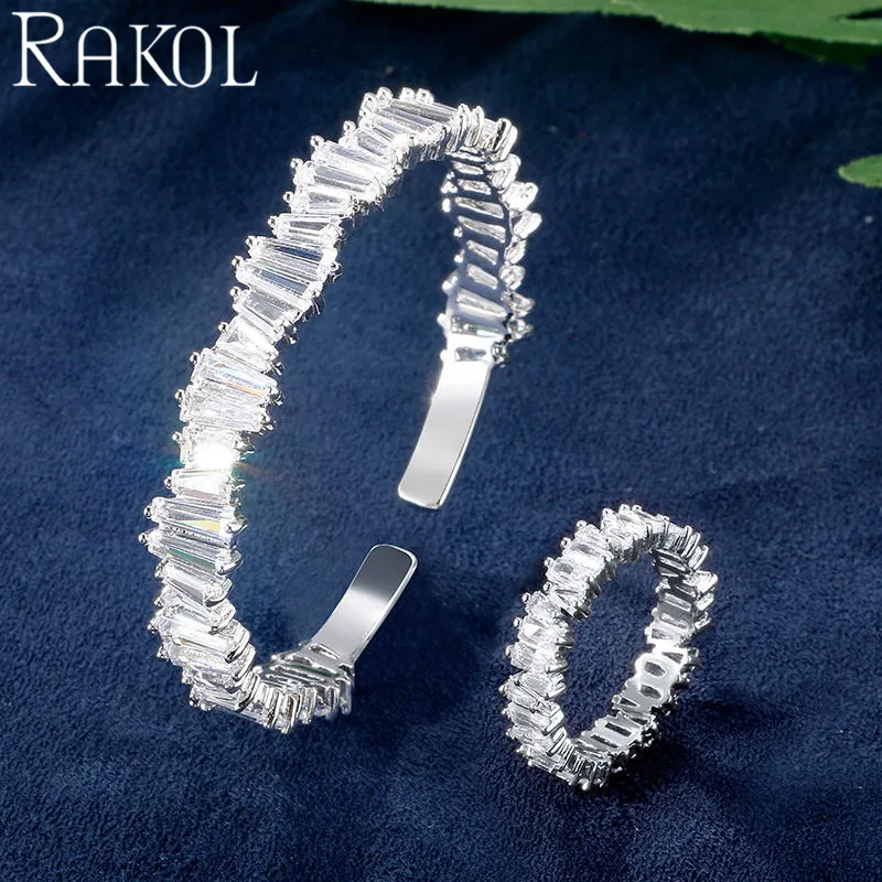 RAKOL модный роскошный инкрустационный окислительный женский ювелирный набор