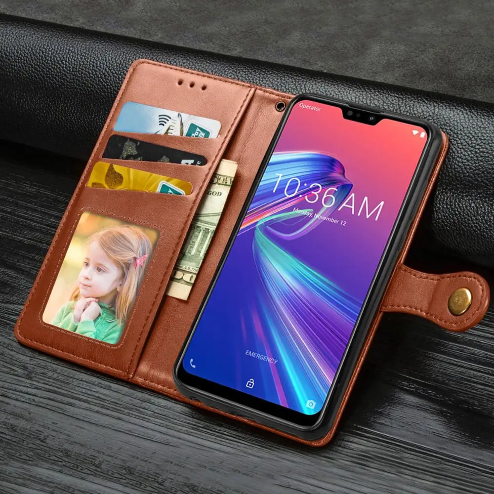 Для ASUS ZenFone Max Pro M2 ZB631KL чехол-кошелек из искусственной кожи чехол для телефона